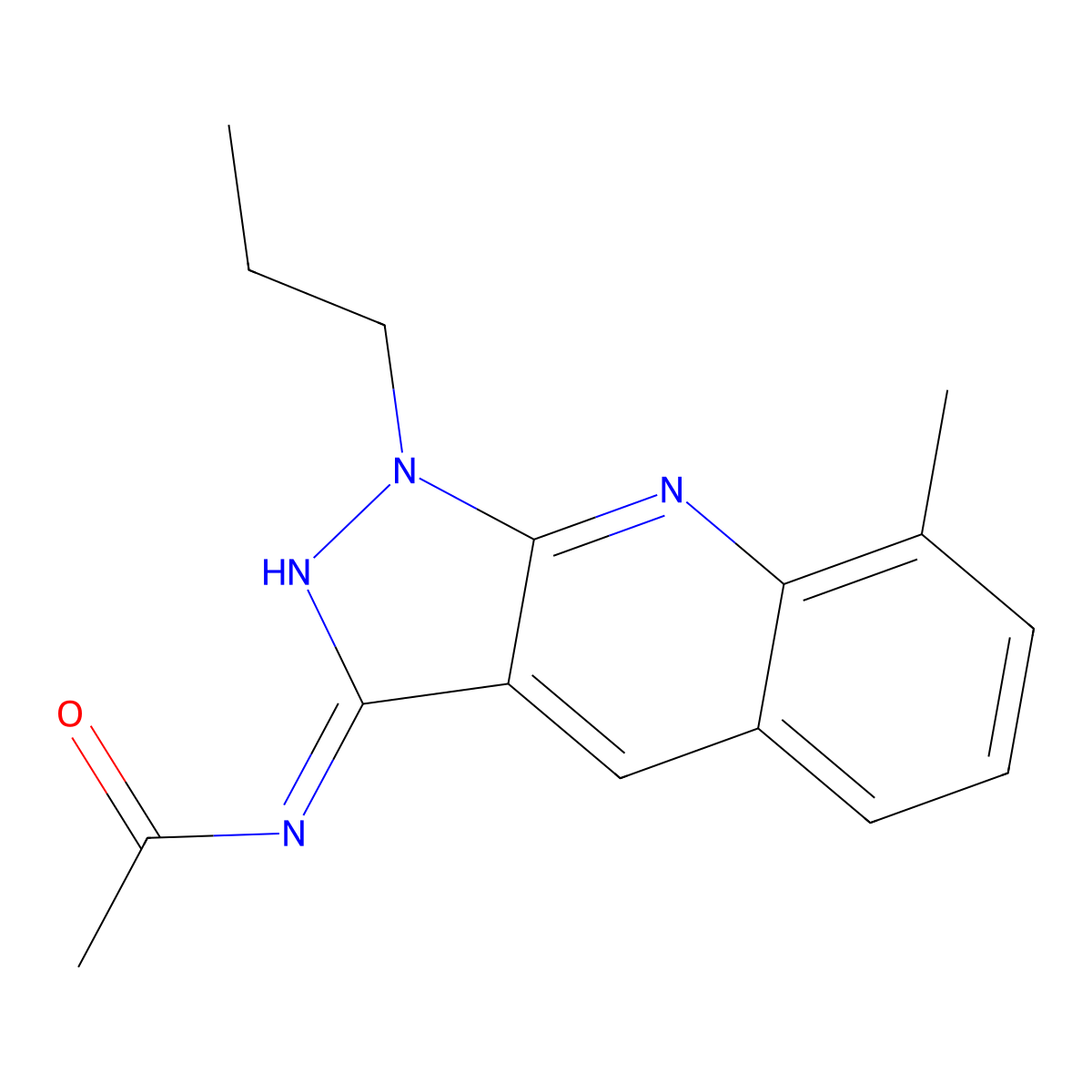 N-(8-methyl-1-propylpyrazolo[3,4-b]quinolin-3-yl)acetamide molecular structure, CAS 714231-87-5