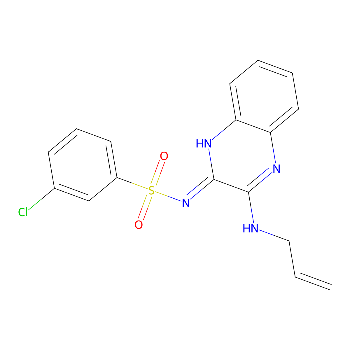 N-(3-(allylamino)quinoxalin-2-yl)-3-chlorobenzenesulfonamide molecular structure, CAS 714233-72-4