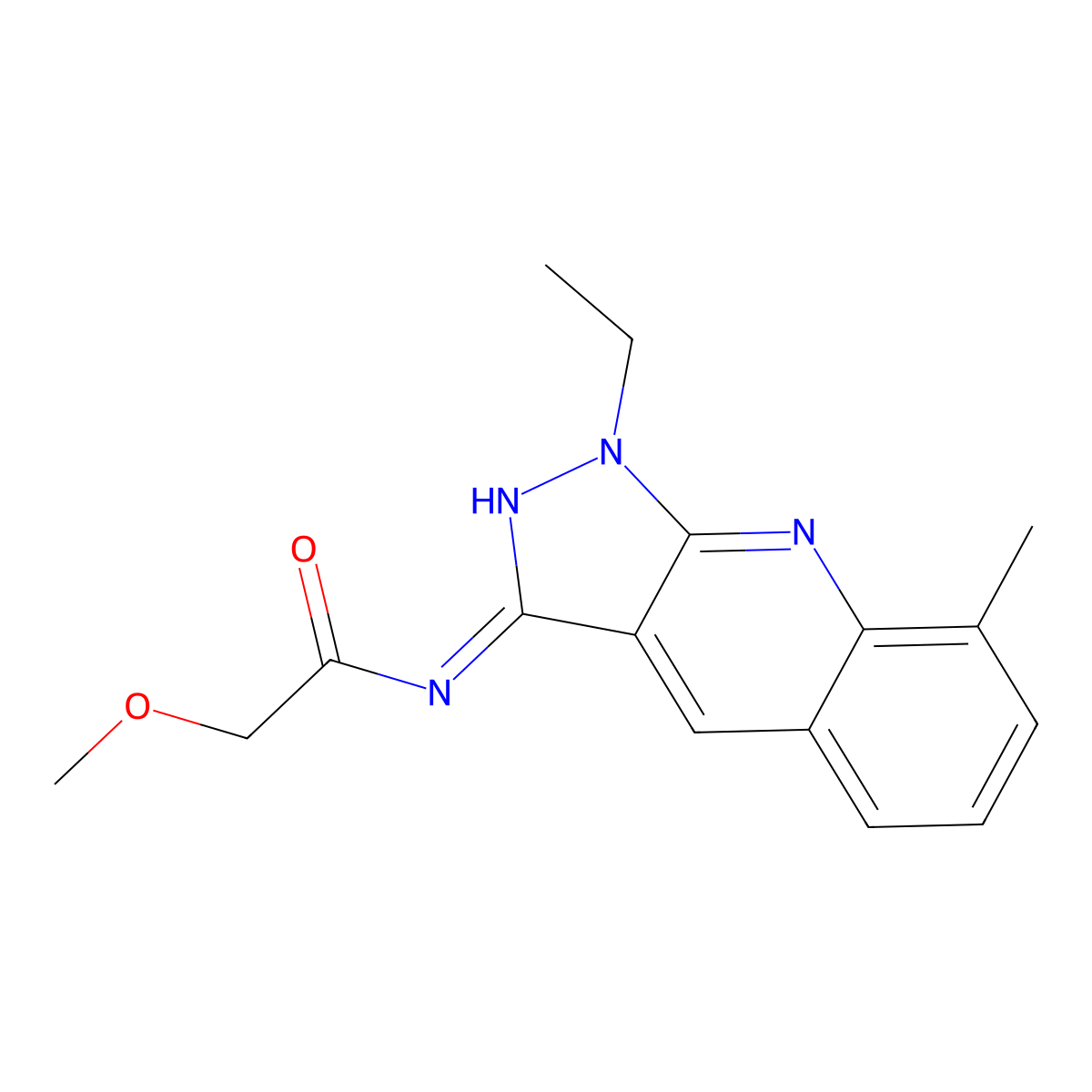 N-(1-ethyl-8-methylpyrazolo[3,4-b]quinolin-3-yl)-2-methoxyacetamide molecular structure, CAS 714233-85-9