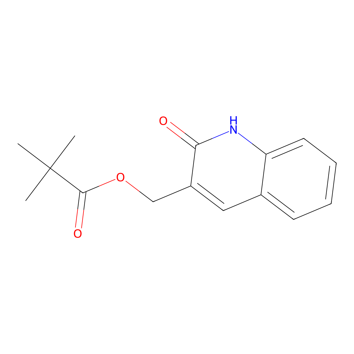 (2-oxo-1H-quinolin-3-yl)methyl 2,2-dimethylpropanoate molecular structure, CAS 714234-23-8