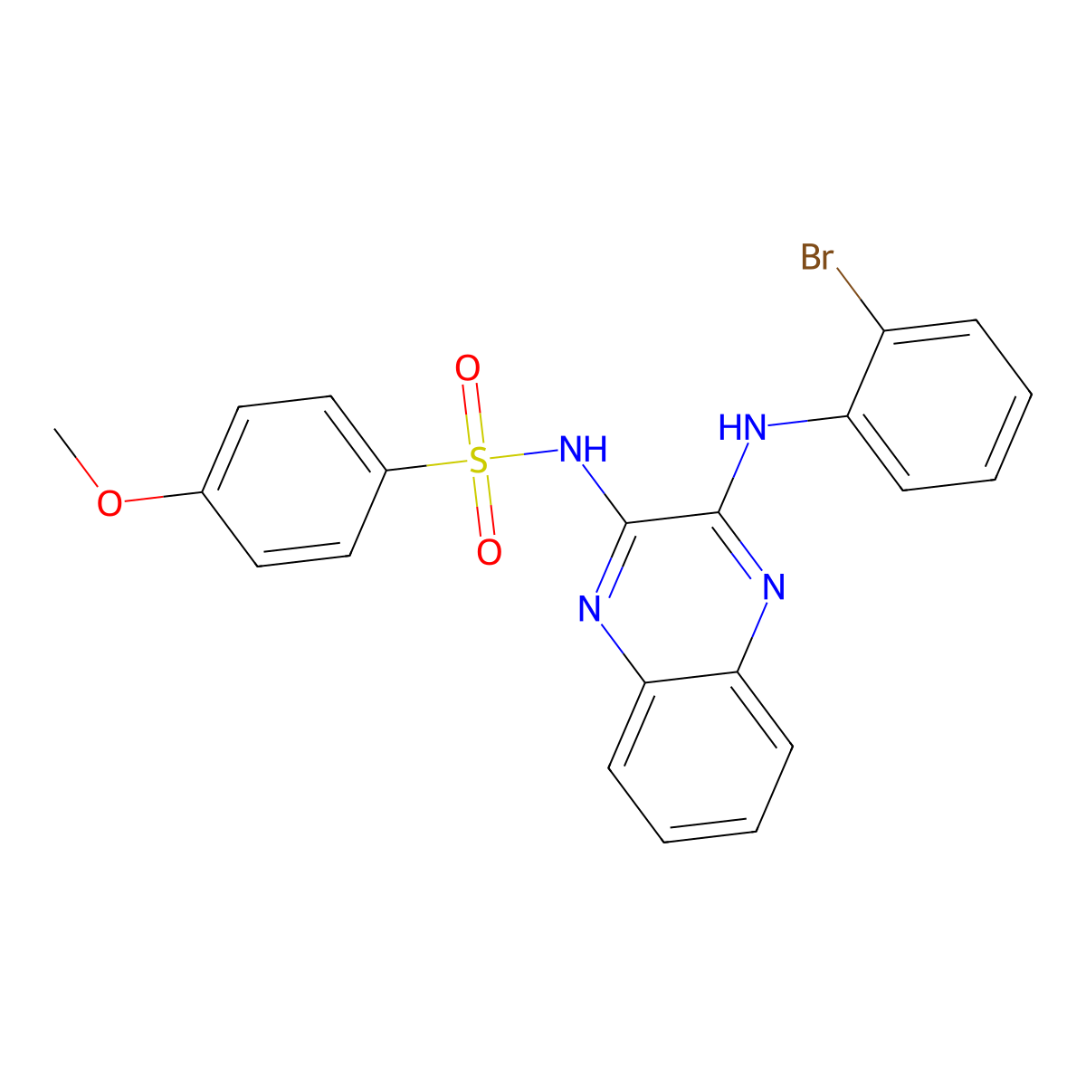 N-[3-(2-bromoanilino)-2-quinoxalinyl]-4-methoxybenzenesulfonamide molecular structure, CAS 714235-33-3