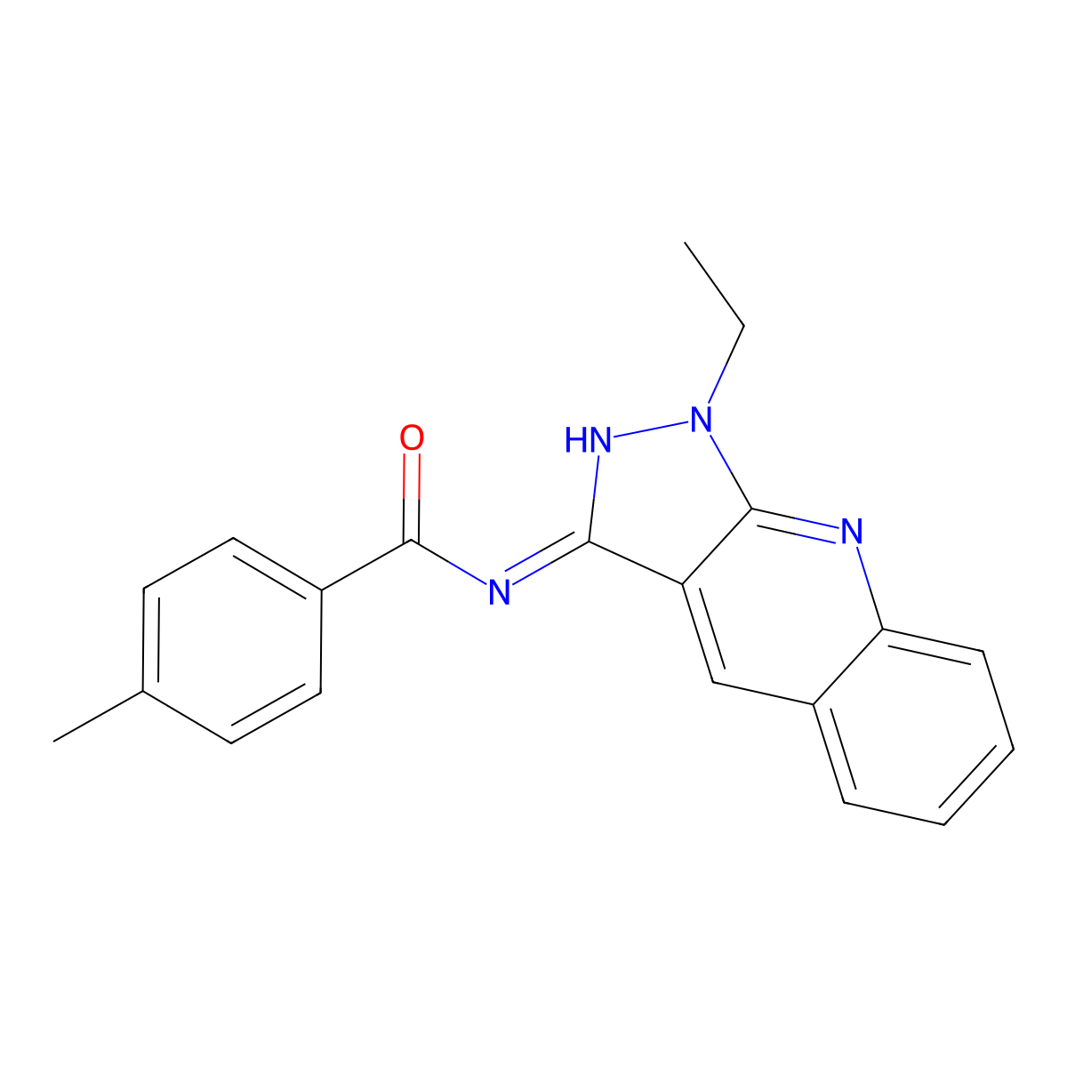 N-(1-ethylpyrazolo[3,4-b]quinolin-3-yl)-4-methylbenzamide molecular structure, CAS 714235-69-5