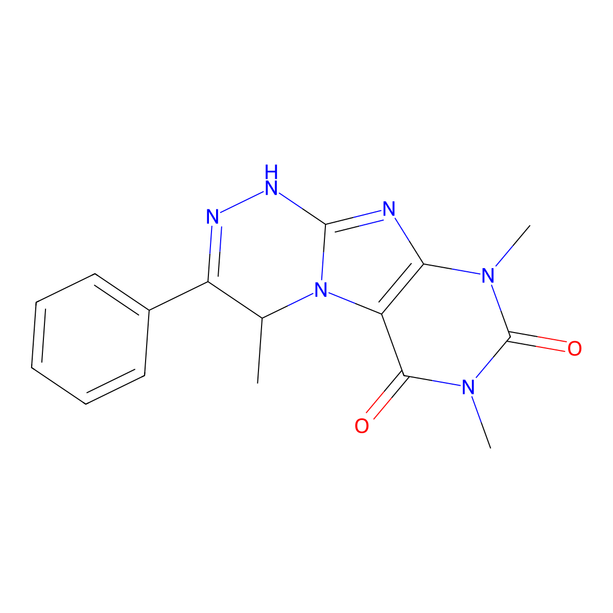 4,7,9-Trimethyl-3-phenyl-1,4-dihydropurino[8,7-c][1,2,4]triazine-6,8-dione molecular structure, CAS 714236-16-5