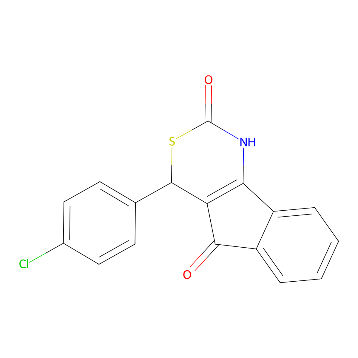 4-(4-Chlorophenyl)-1,4-dihydroindeno[1,2-d][1,3]thiazine-2,5-dione molecular structure, CAS 714238-03-6