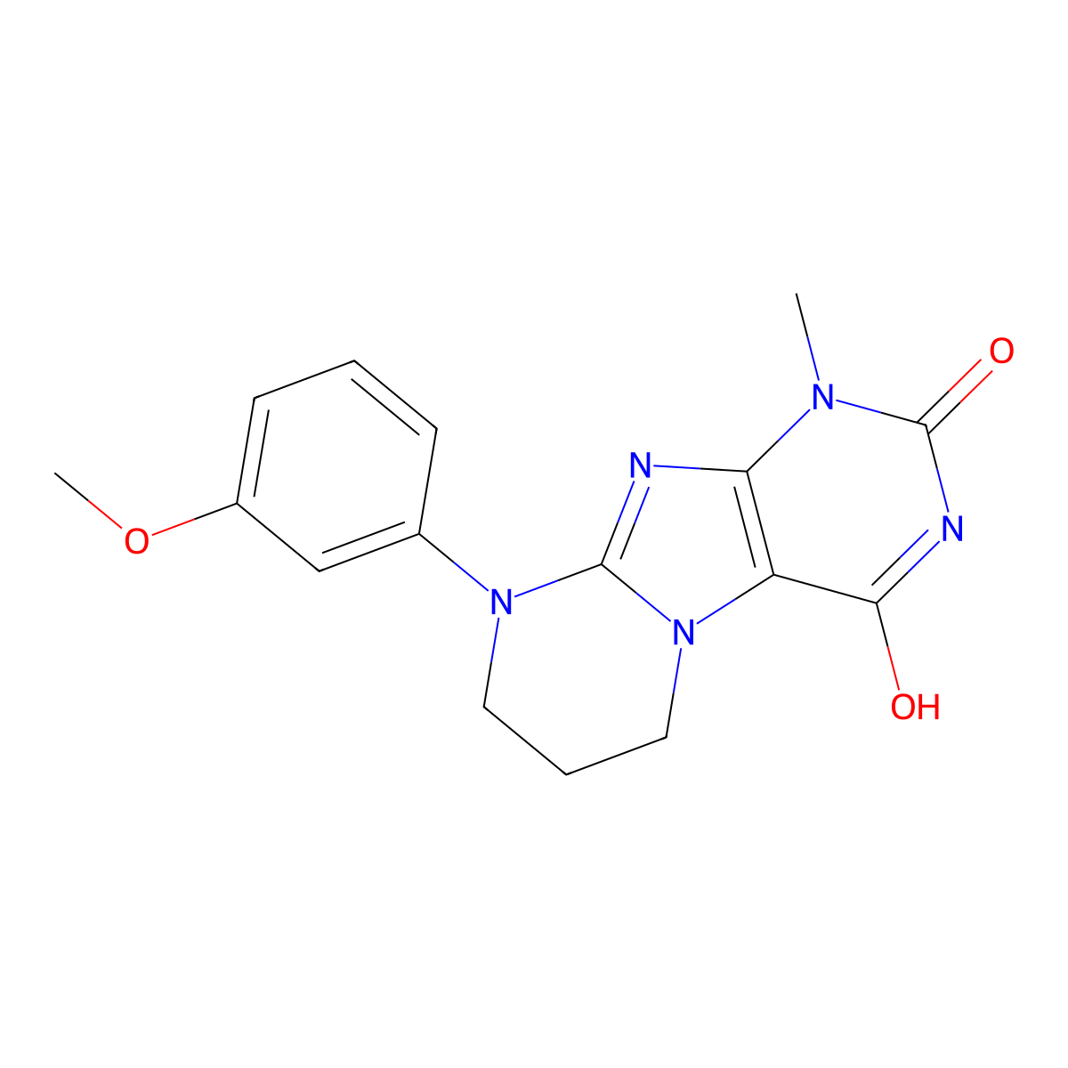 9-(3-methoxyphenyl)-1-methyl-7,8-dihydro-6H-purino[7,8-a]pyrimidine-2,4-dione molecular structure, CAS 714238-81-0