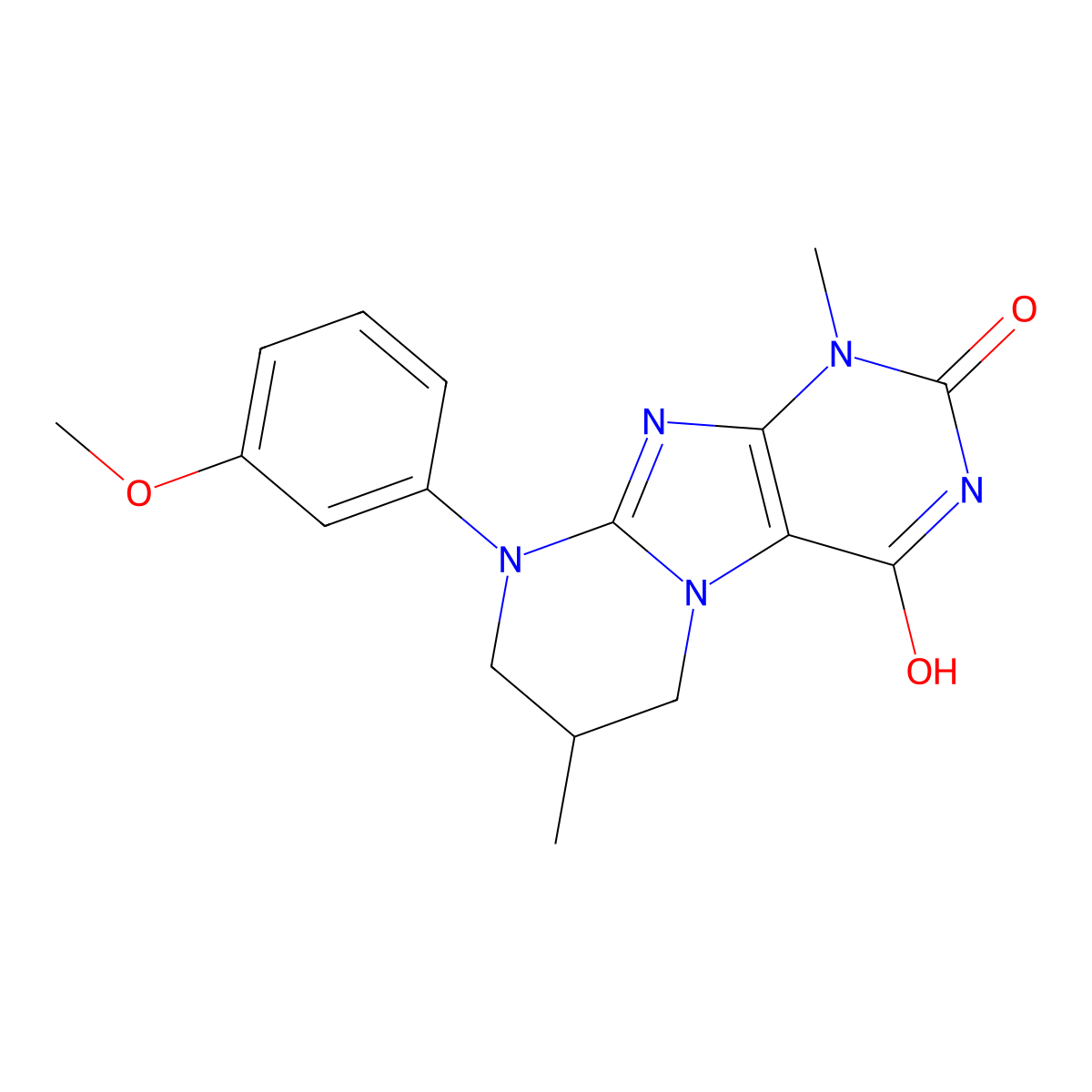 9-(3-methoxyphenyl)-1,7-dimethyl-7,8-dihydro-6H-purino[7,8-a]pyrimidine-2,4-dione molecular structure, CAS 714240-16-1