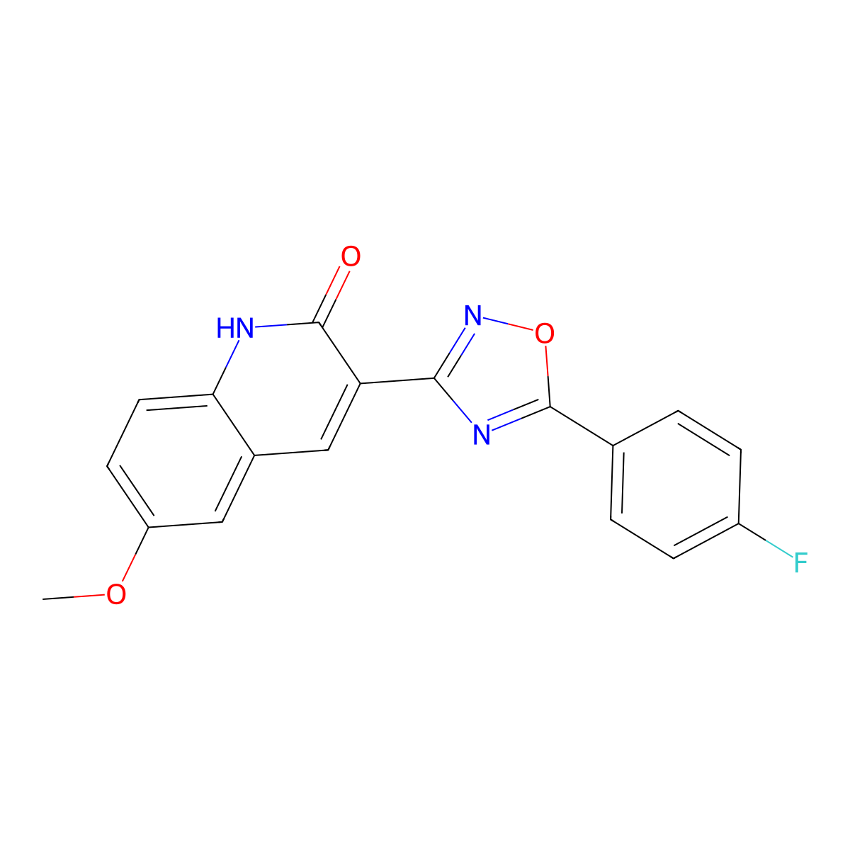 3-(5-(4-Fluorophenyl)-1,2,4-oxadiazol-3-yl)-6-methoxyquinolin-2-ol molecular structure, CAS 714240-31-0