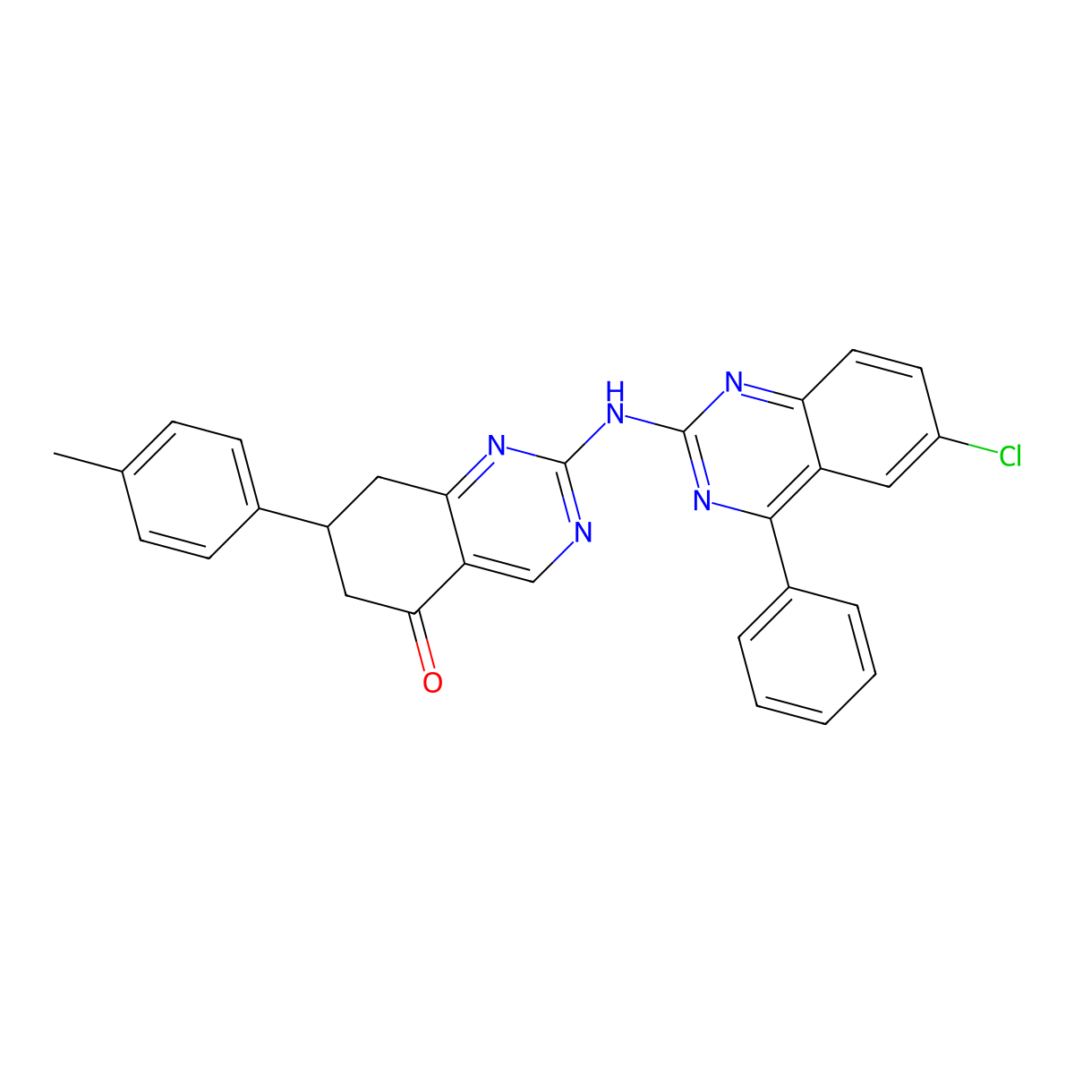 2-[(6-chloro-4-phenylquinazolin-2-yl)amino]-7-(4-methylphenyl)-7,8-dihydroquinazolin-5(6H)-one molecular structure, CAS 714240-83-2