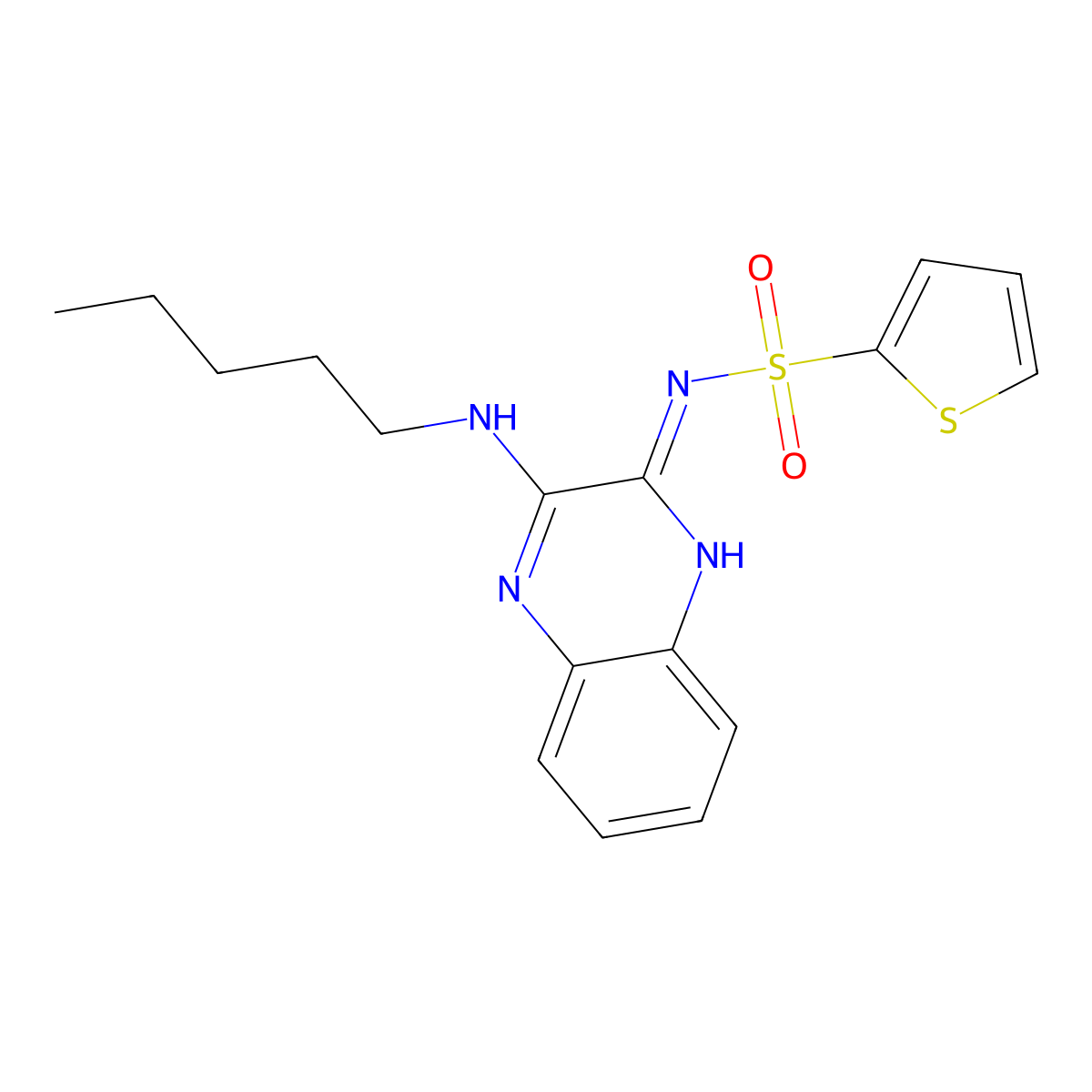 N-[3-(pentylamino)quinoxalin-2-yl]thiophene-2-sulfonamide molecular structure, CAS 714241-42-6