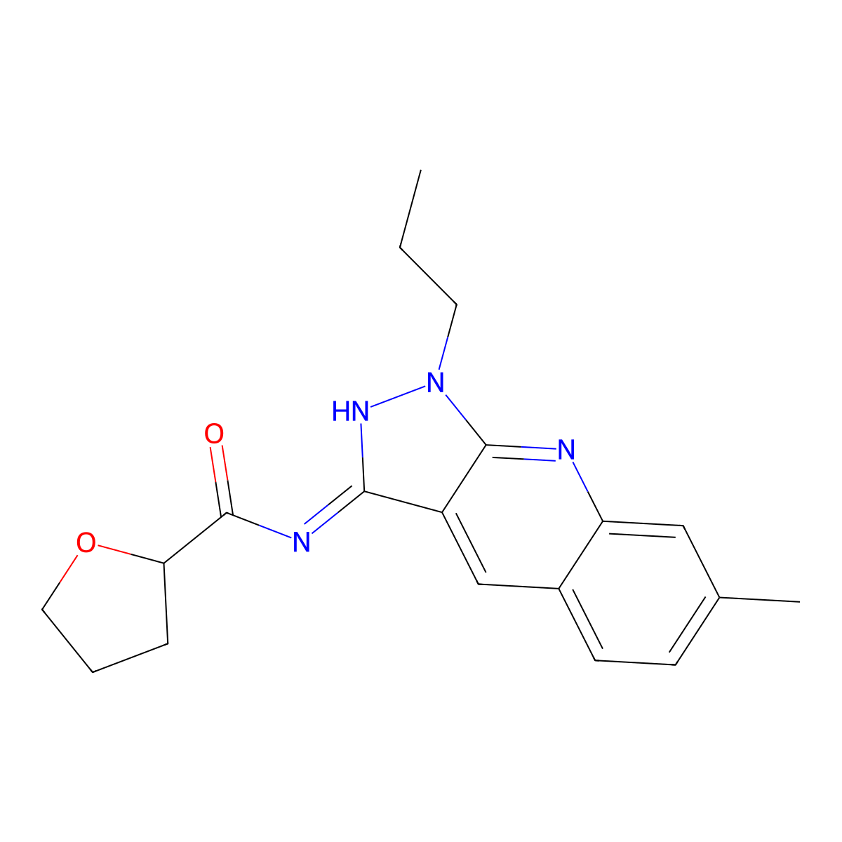 N-(7-methyl-1-propylpyrazolo[3,4-b]quinolin-3-yl)oxolane-2-carboxamide molecular structure, CAS 714242-53-2