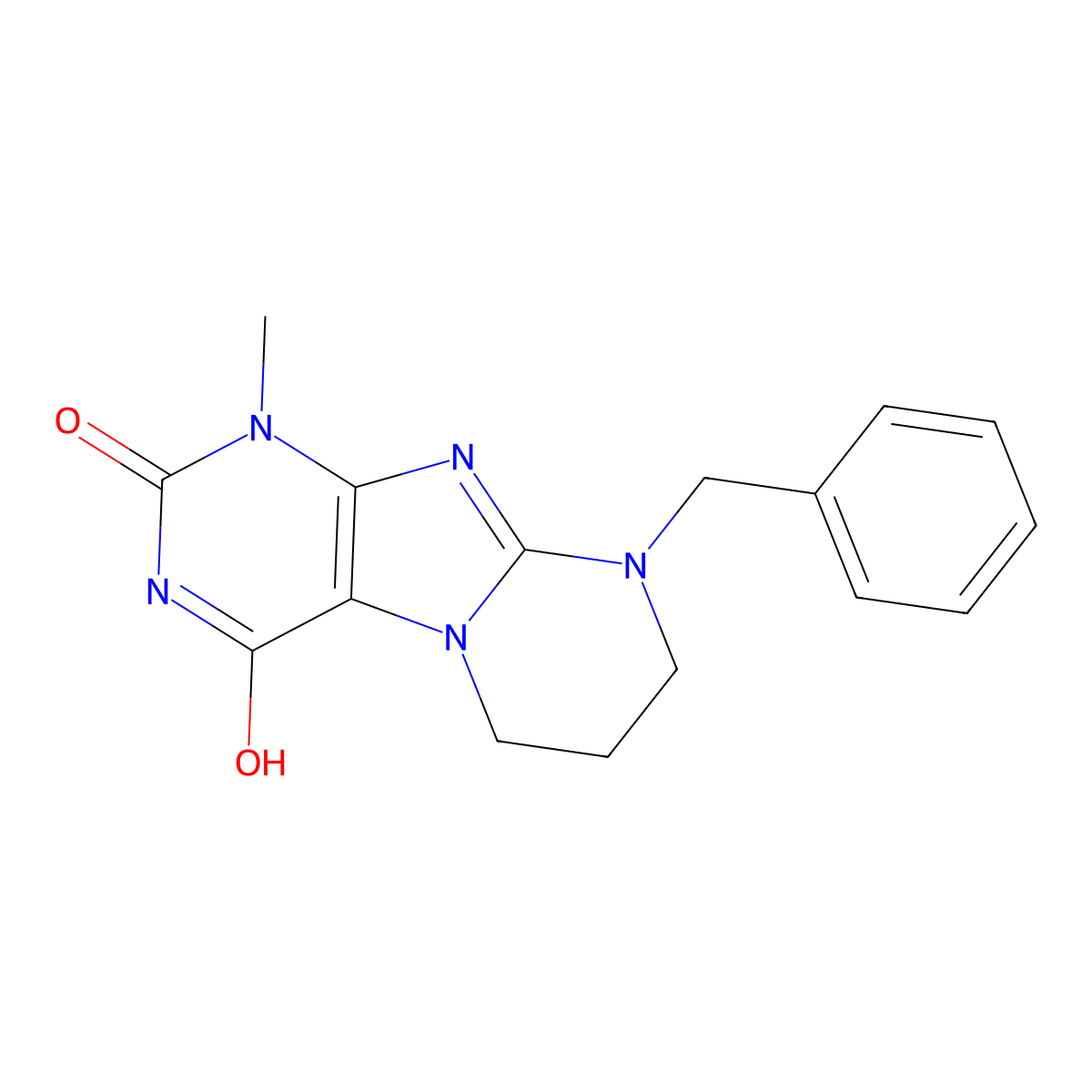 9-benzyl-1-methyl-7,8-dihydro-6H-purino[7,8-a]pyrimidine-2,4-dione molecular structure, CAS 714243-82-0