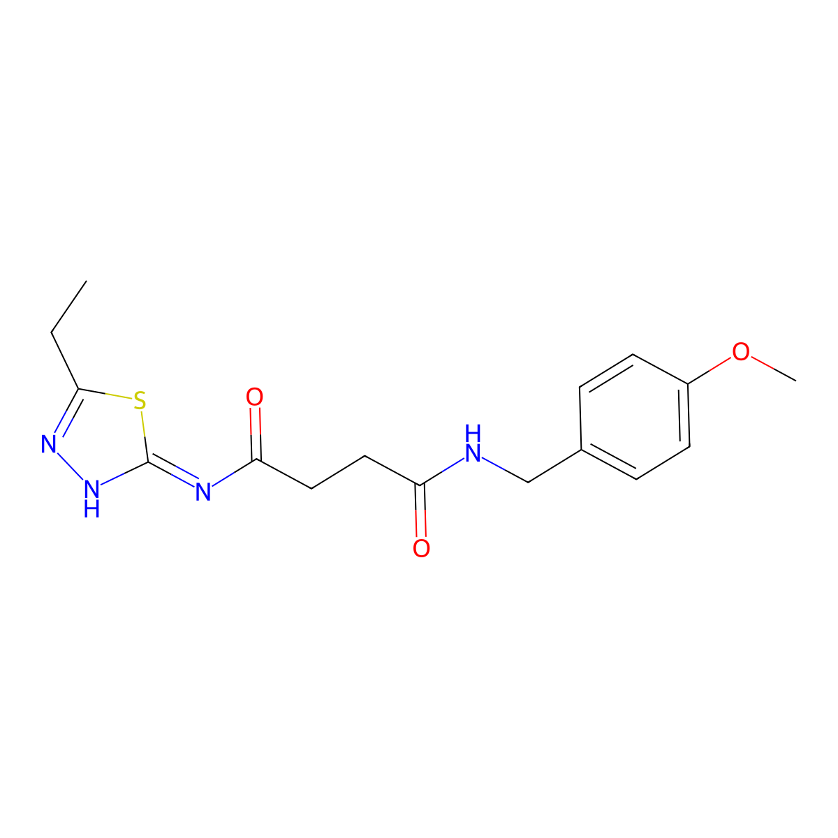 N'-(5-ethyl-1,3,4-thiadiazol-2-yl)-N-[(4-methoxyphenyl)methyl]butanediamide molecular structure, CAS 714243-87-5