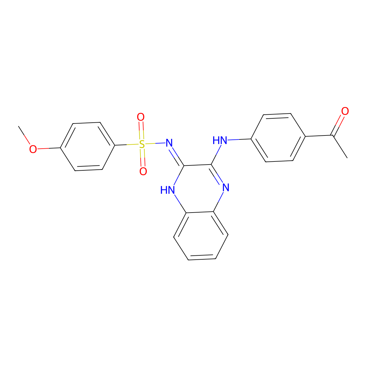 N-(3-((4-acetylphenyl)amino)quinoxalin-2-yl)-4-methoxybenzenesulfonamide molecular structure, CAS 714246-03-4