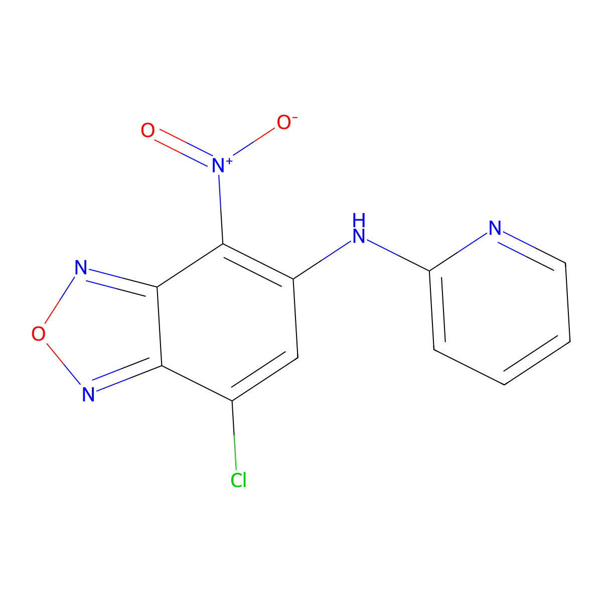 7-chloro-4-nitro-N-(pyridin-2-yl)benzo[c][1,2,5]oxadiazol-5-amine molecular structure, CAS 714246-87-4