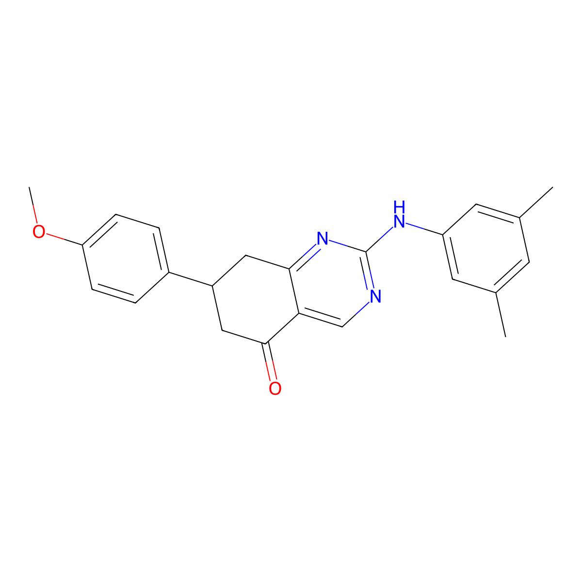 2-[(3,5-dimethylphenyl)amino]-7-(4-methoxyphenyl)-7,8-dihydroquinazolin-5(6H)-one molecular structure, CAS 714248-00-7