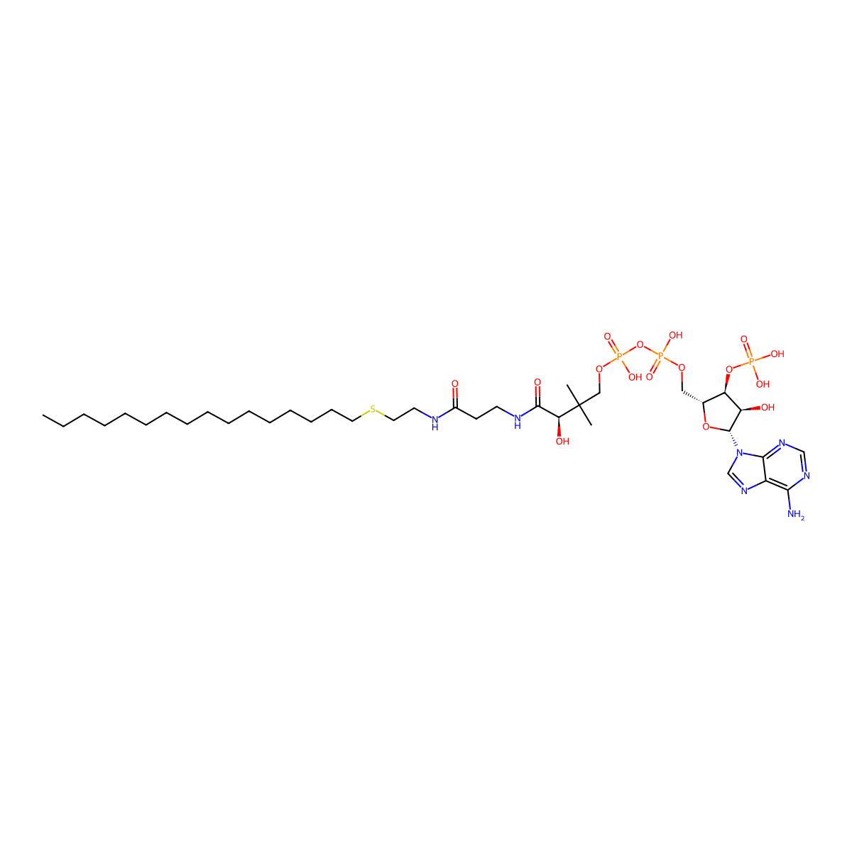 hexadecyl Coenzyme A (ammonium salt) molecular structure, CAS 71425-89-3