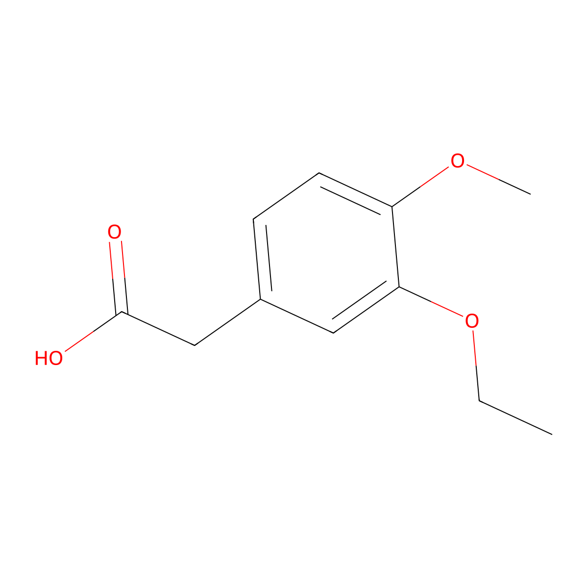 (3-Ethoxy-4-methoxyphenyl)acetic acid molecular structure, CAS 714251-55-5