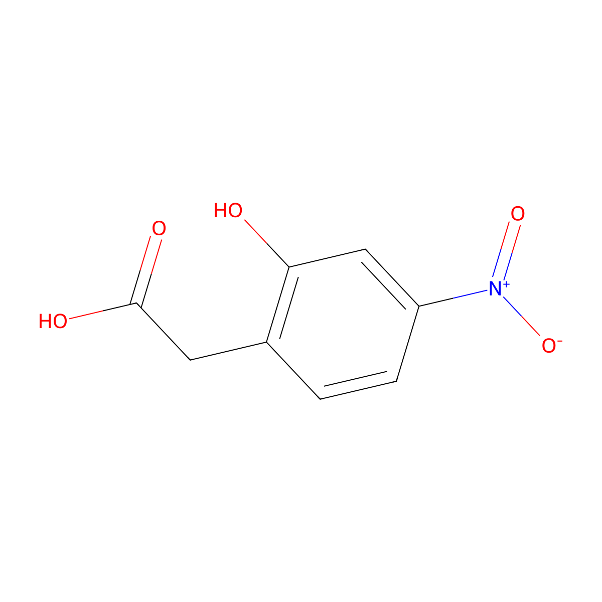 2-(2-Hydroxy-4-nitrophenyl)acetic acid molecular structure, CAS 714252-08-1