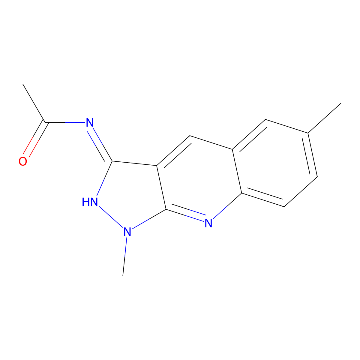 N-(1,6-dimethylpyrazolo[3,4-b]quinolin-3-yl)acetamide molecular structure, CAS 714252-84-3