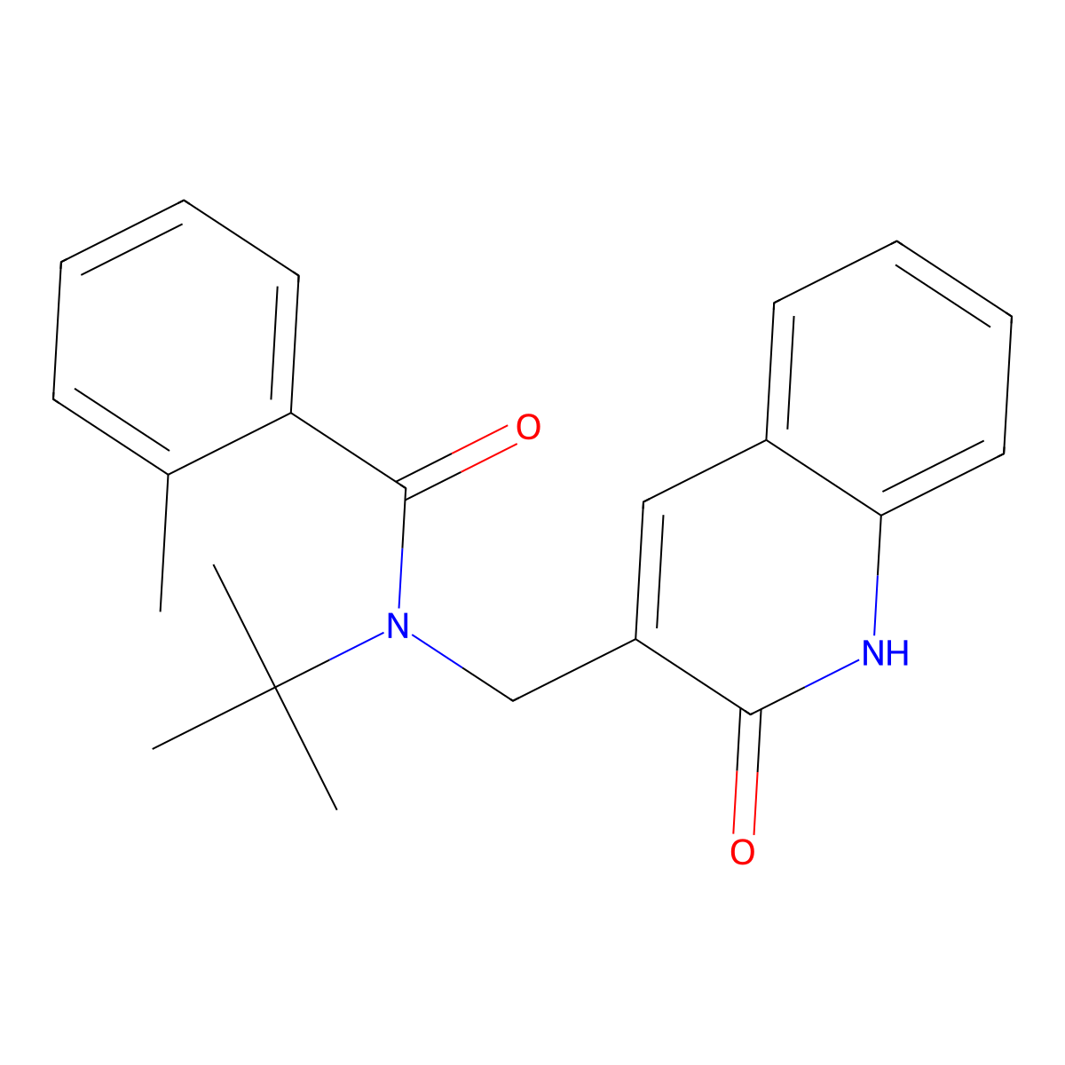 N-tert-butyl-2-methyl-N-[(2-oxo-1H-quinolin-3-yl)methyl]benzamide molecular structure, CAS 714253-02-8