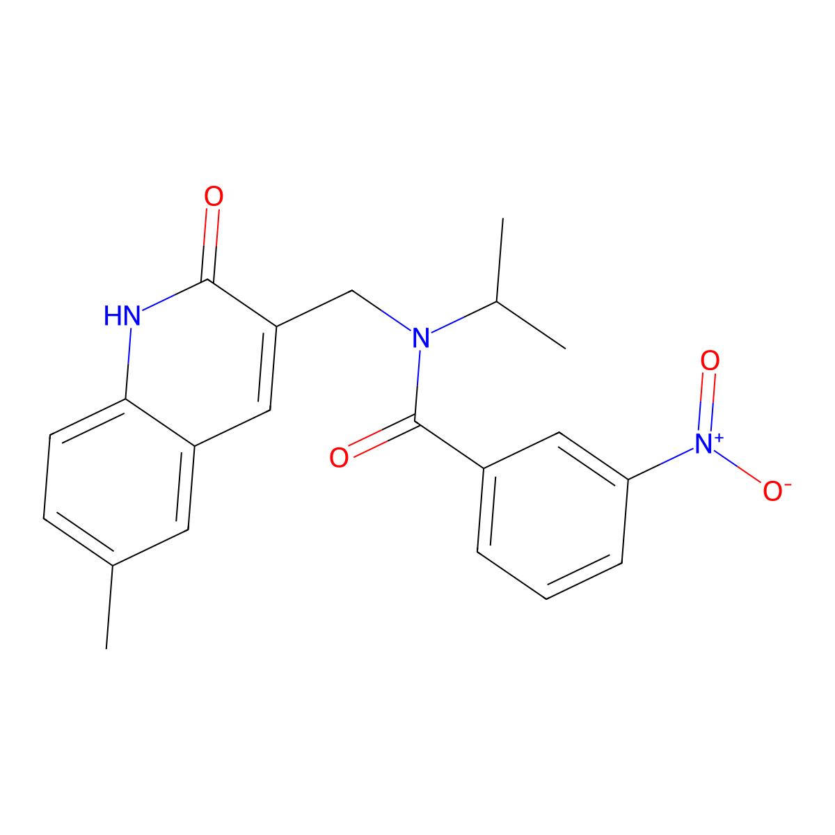 N-[(6-methyl-2-oxo-1H-quinolin-3-yl)methyl]-3-nitro-N-propan-2-ylbenzamide molecular structure, CAS 714253-11-9