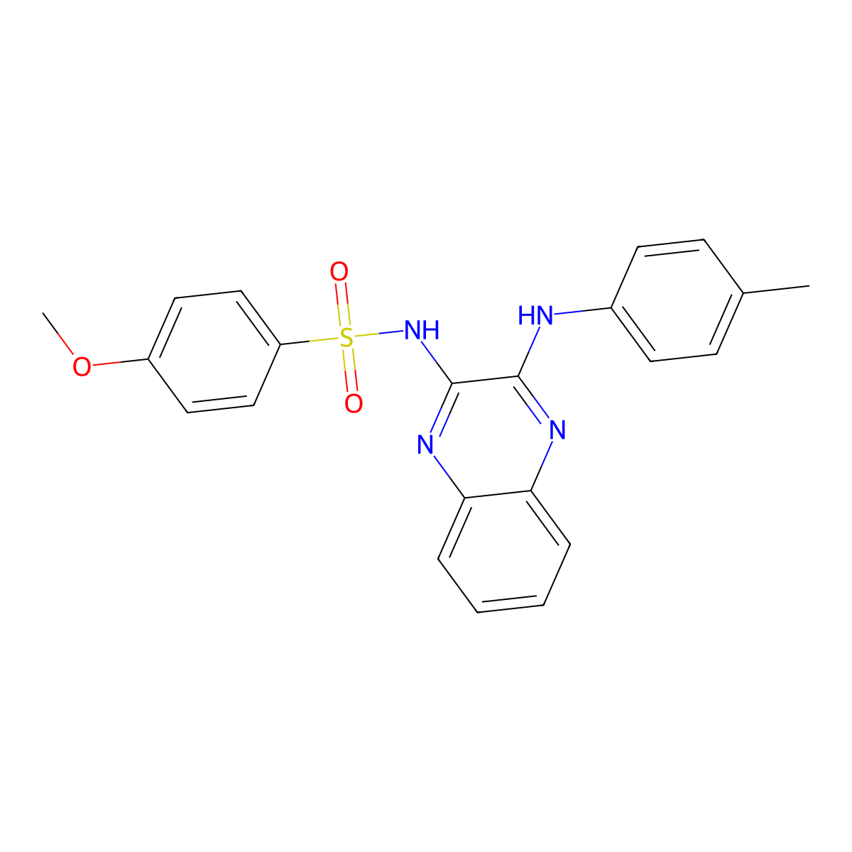 4-methoxy-N-(3-(p-tolylamino)quinoxalin-2-yl)benzenesulfonamide molecular structure, CAS 714253-88-0
