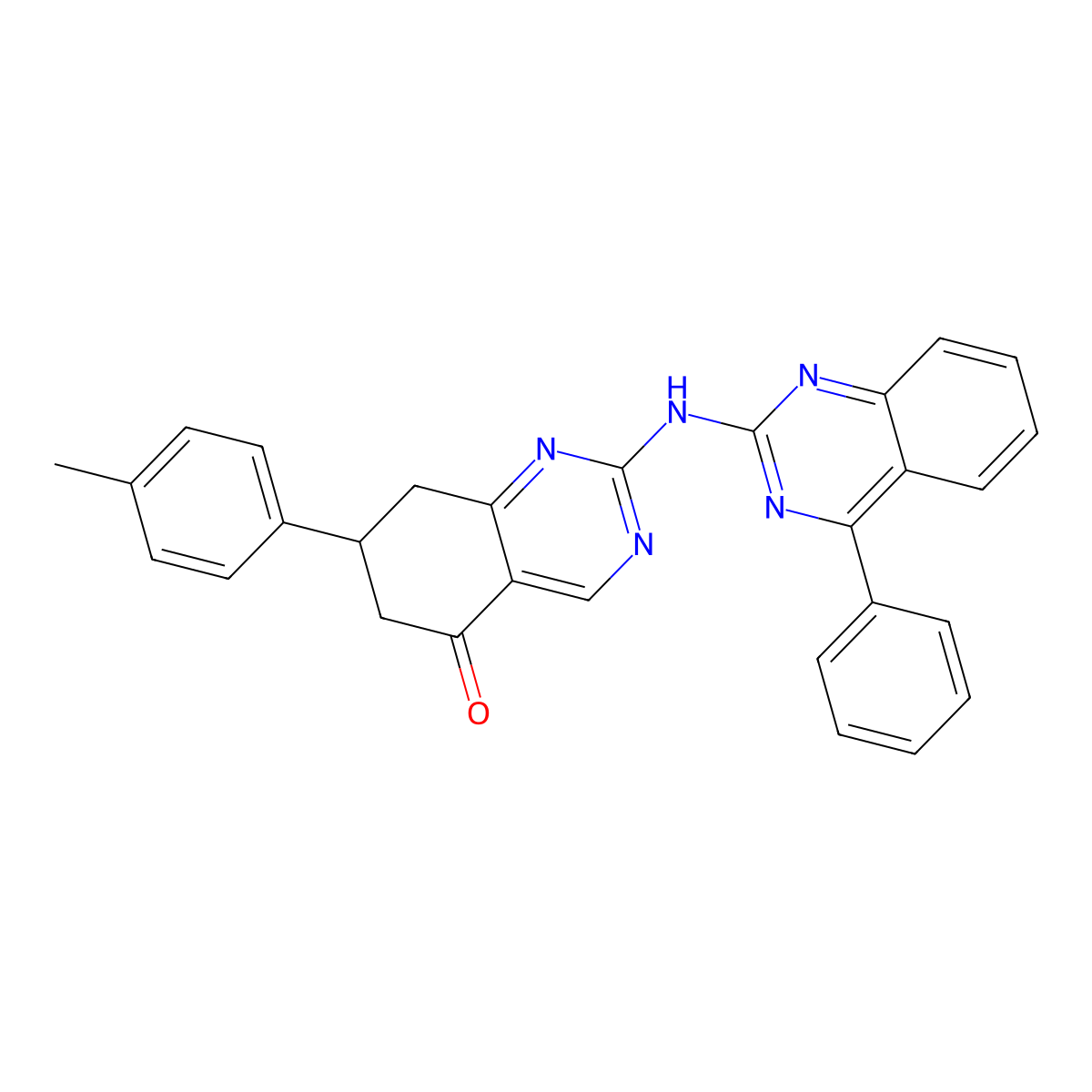 7-(4-methylphenyl)-2-[(4-phenylquinazolin-2-yl)amino]-7,8-dihydroquinazolin-5(6H)-one molecular structure, CAS 714254-27-0