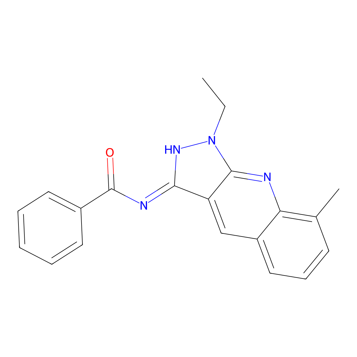 N-(1-ethyl-8-methylpyrazolo[3,4-b]quinolin-3-yl)benzamide molecular structure, CAS 714254-36-1