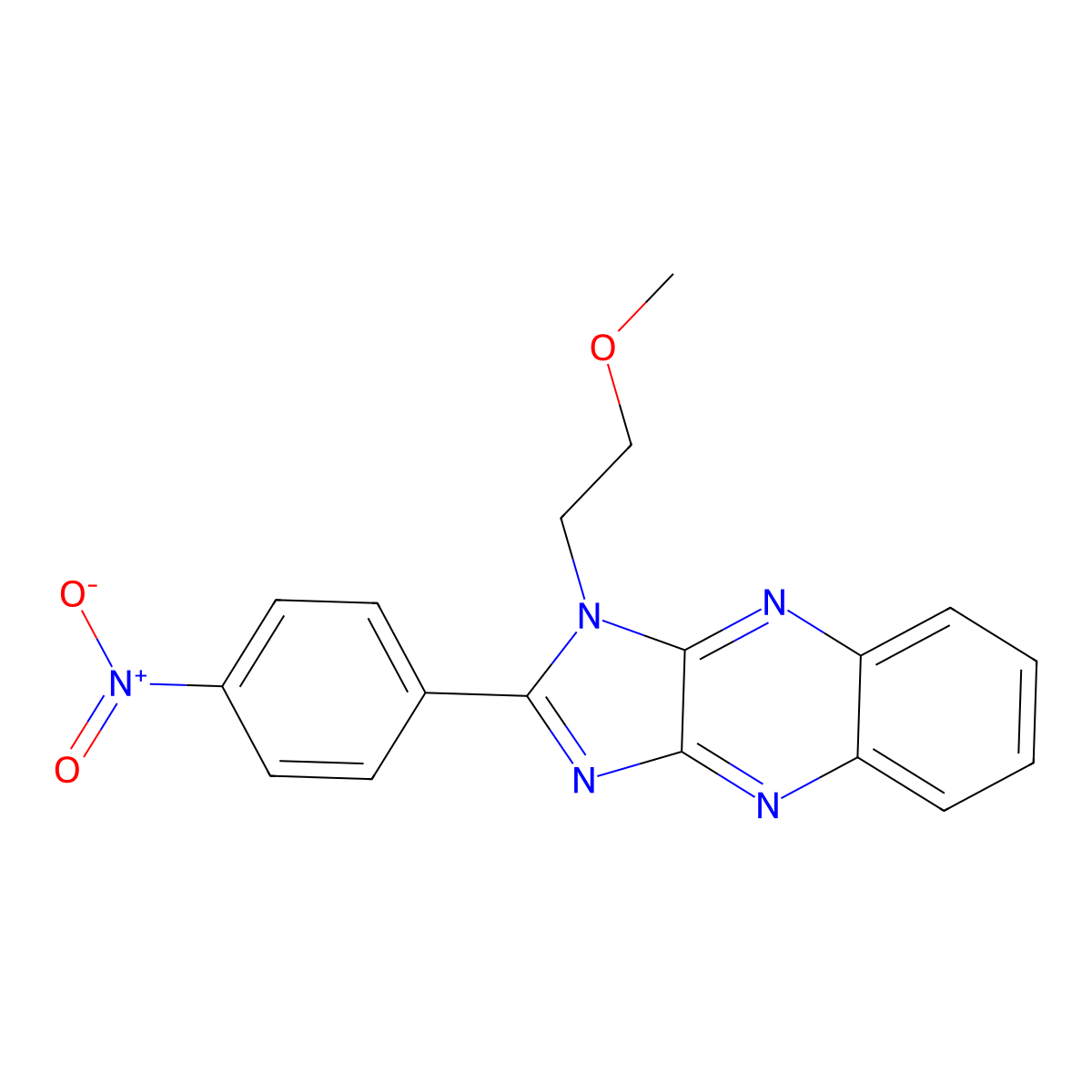1-(2-methoxyethyl)-2-(4-nitrophenyl)-1H-imidazo[4,5-b]quinoxaline molecular structure, CAS 714254-66-7