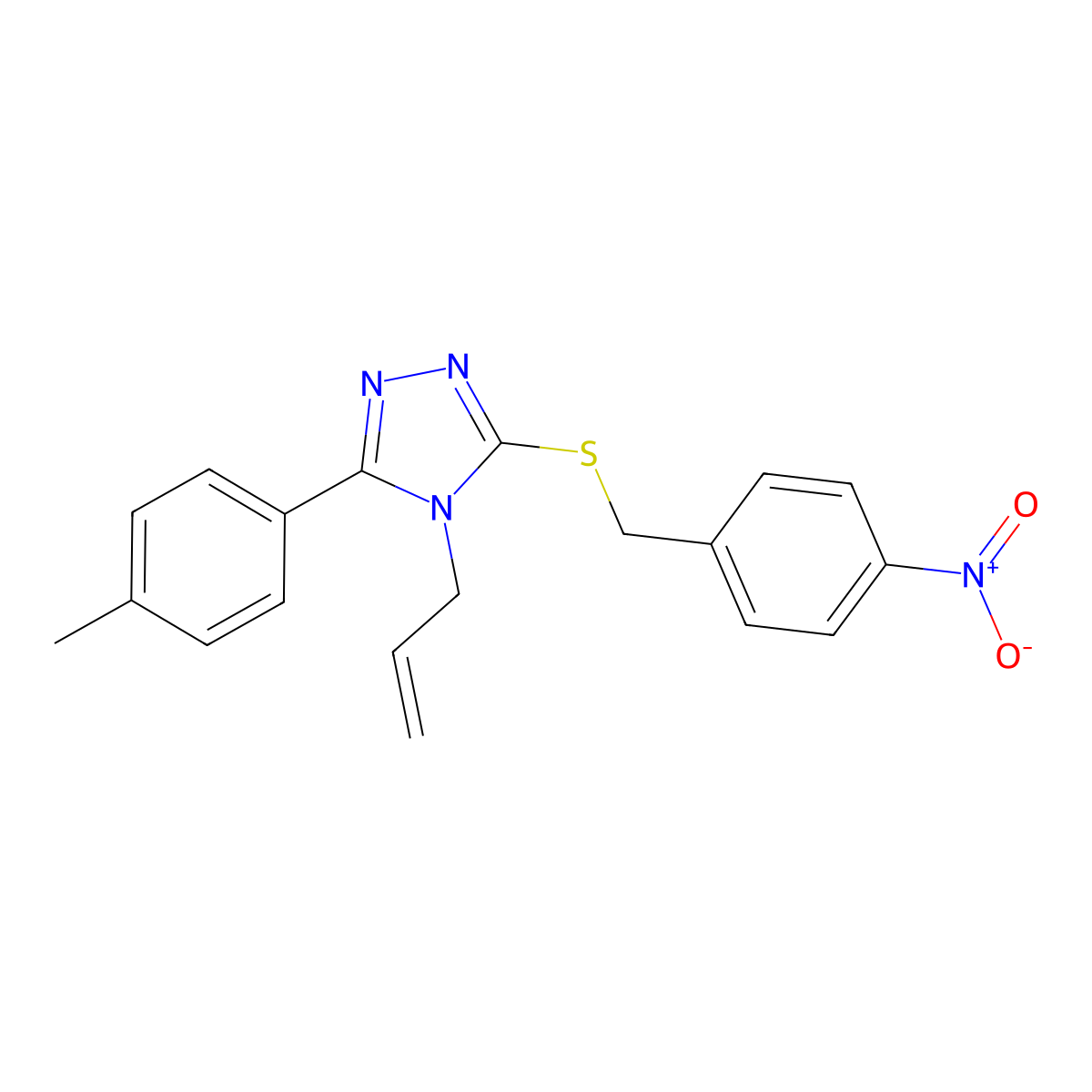 3-(4-methylphenyl)-5-[(4-nitrobenzyl)sulfanyl]-4-(prop-2-en-1-yl)-4H-1,2,4-triazole molecular structure, CAS 714254-71-4