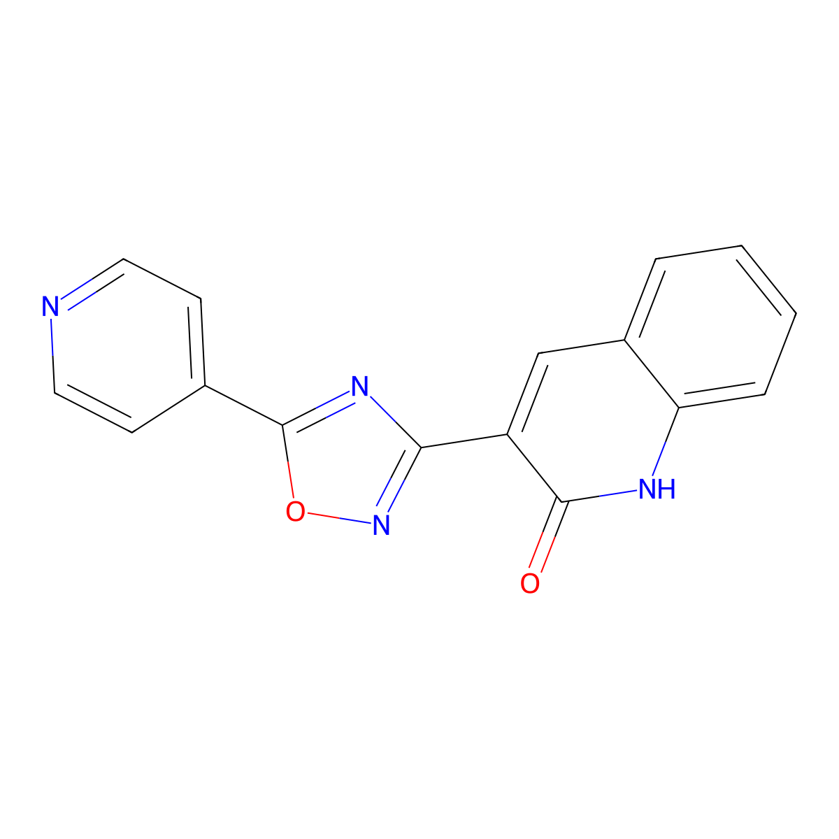 3-[5-(pyridin-4-yl)-1,2,4-oxadiazol-3-yl]quinolin-2(1H)-one molecular structure, CAS 714255-29-5