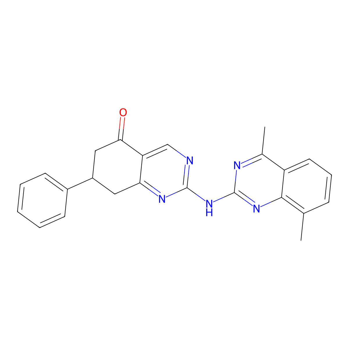 2-[(4,8-dimethylquinazolin-2-yl)amino]-7-phenyl-7,8-dihydroquinazolin-5(6H)-one molecular structure, CAS 714255-36-4