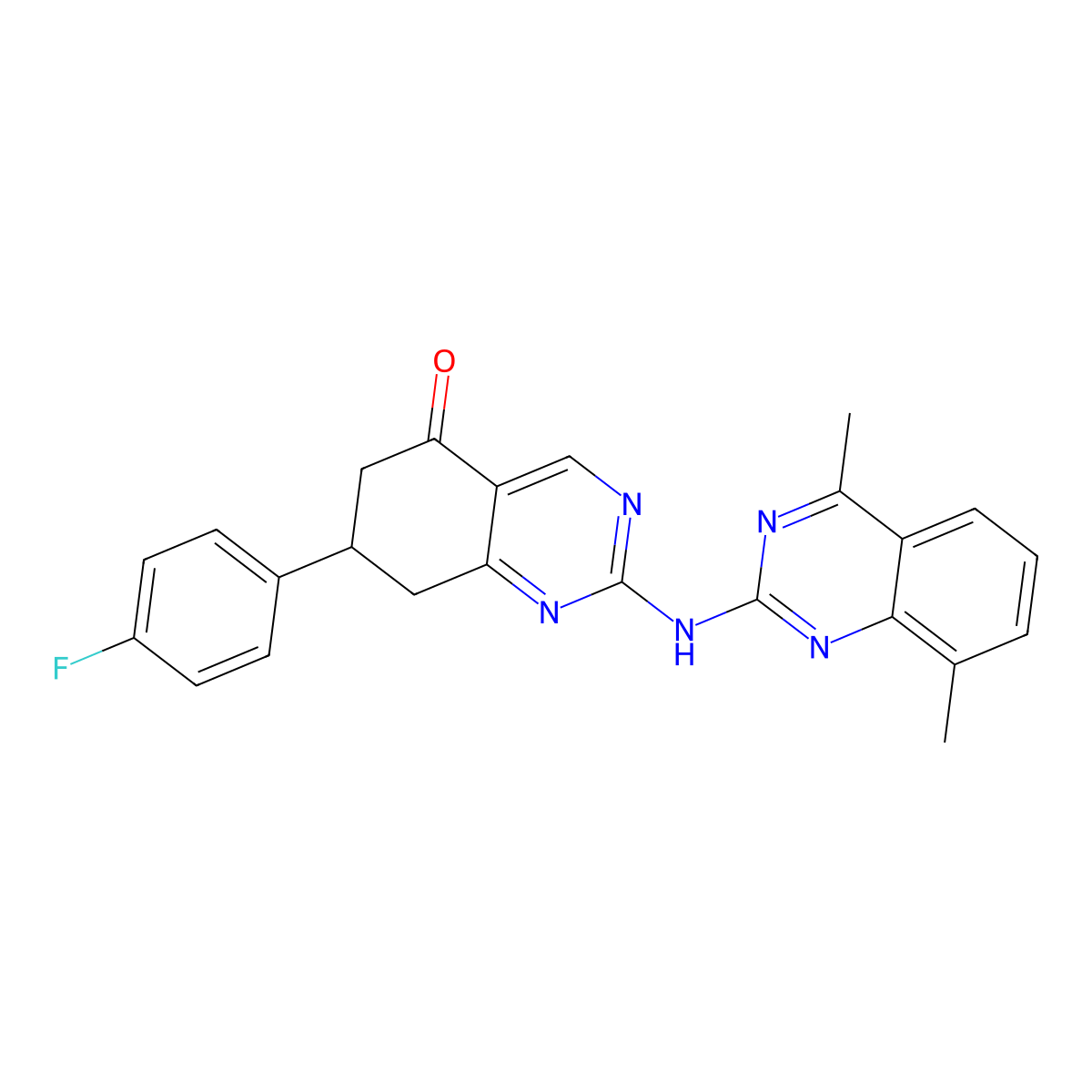2-[(4,8-dimethylquinazolin-2-yl)amino]-7-(4-fluorophenyl)-7,8-dihydroquinazolin-5(6H)-one molecular structure, CAS 714255-43-3