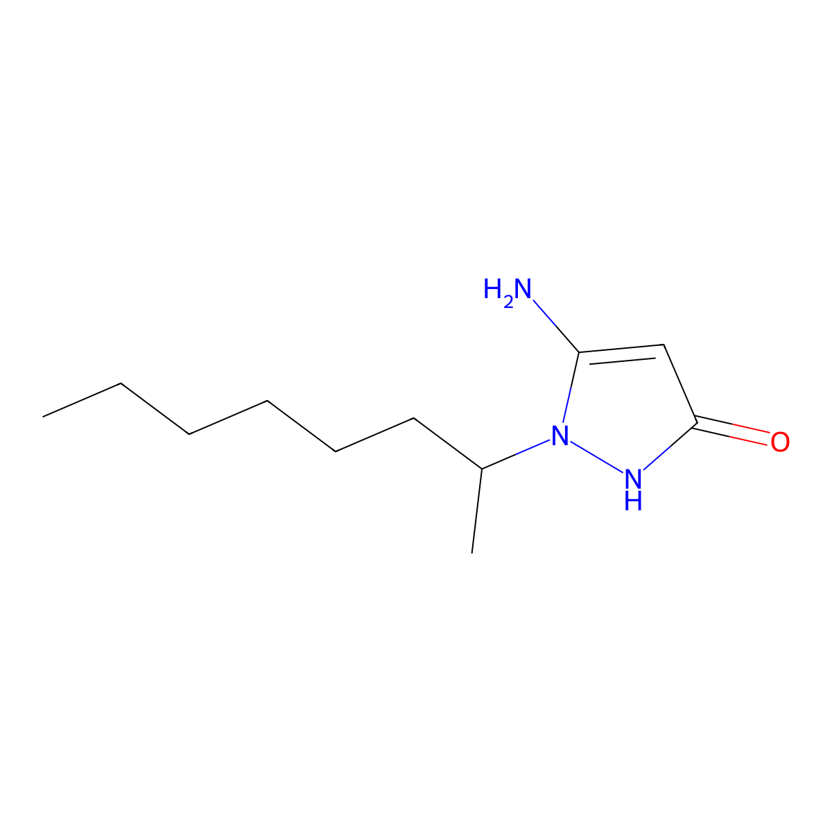 3-amino-2-octan-2-yl-1H-pyrazol-5-one molecular structure, CAS 714255-69-3