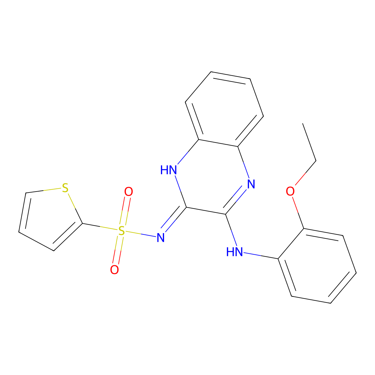 N-[3-(2-ethoxyanilino)quinoxalin-2-yl]thiophene-2-sulfonamide molecular structure, CAS 714256-10-7