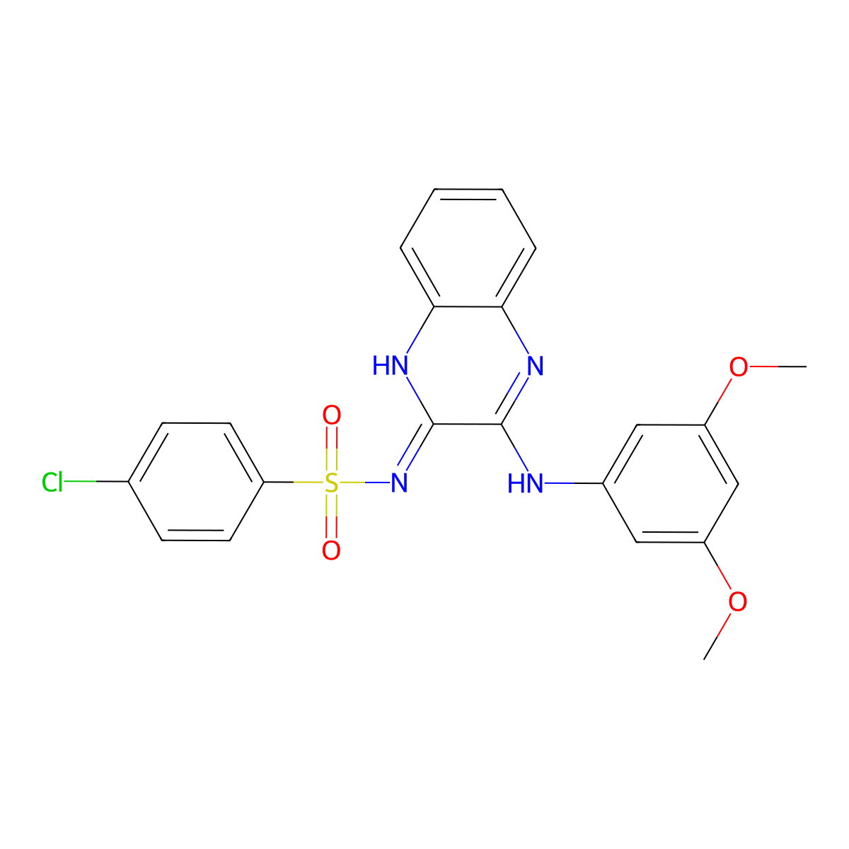 4-Chloro-n-{3-[(3,5-dimethoxyphenyl)amino]quinoxalin-2-yl}benzenesulfonamide molecular structure, CAS 714257-01-9