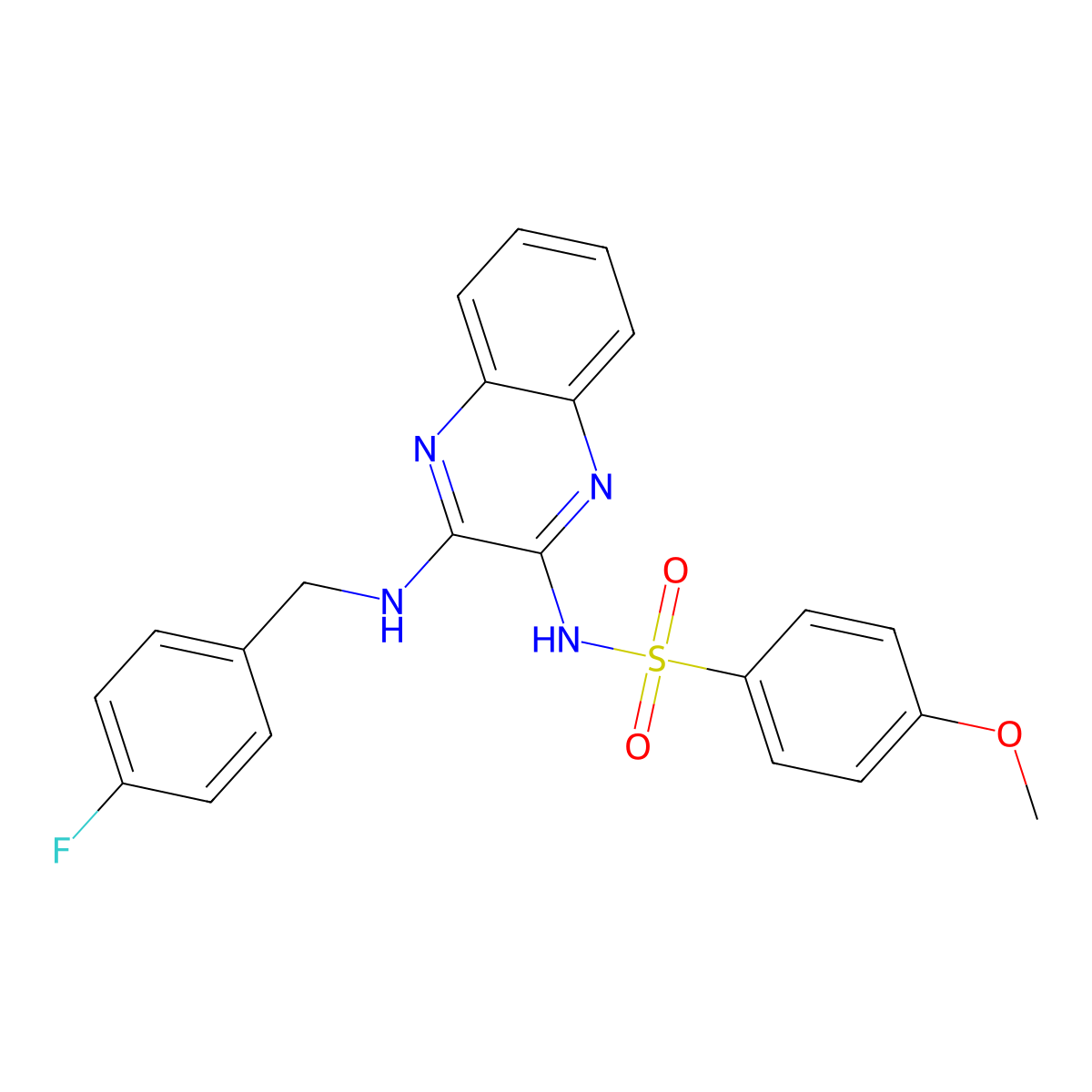 N-(3-((4-fluorobenzyl)amino)quinoxalin-2-yl)-4-methoxybenzenesulfonamide molecular structure, CAS 714257-08-6