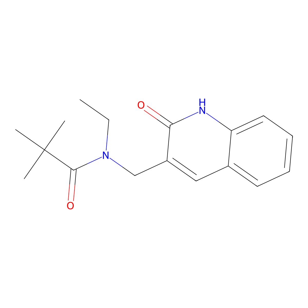 N-ethyl-2,2-dimethyl-N-[(2-oxo-1H-quinolin-3-yl)methyl]propanamide molecular structure, CAS 714257-14-4