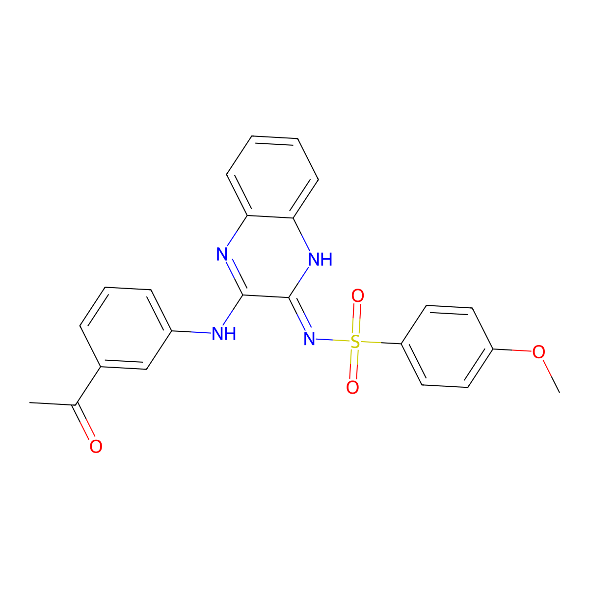 N-(3-((3-acetylphenyl)amino)quinoxalin-2-yl)-4-methoxybenzenesulfonamide molecular structure, CAS 714257-26-8