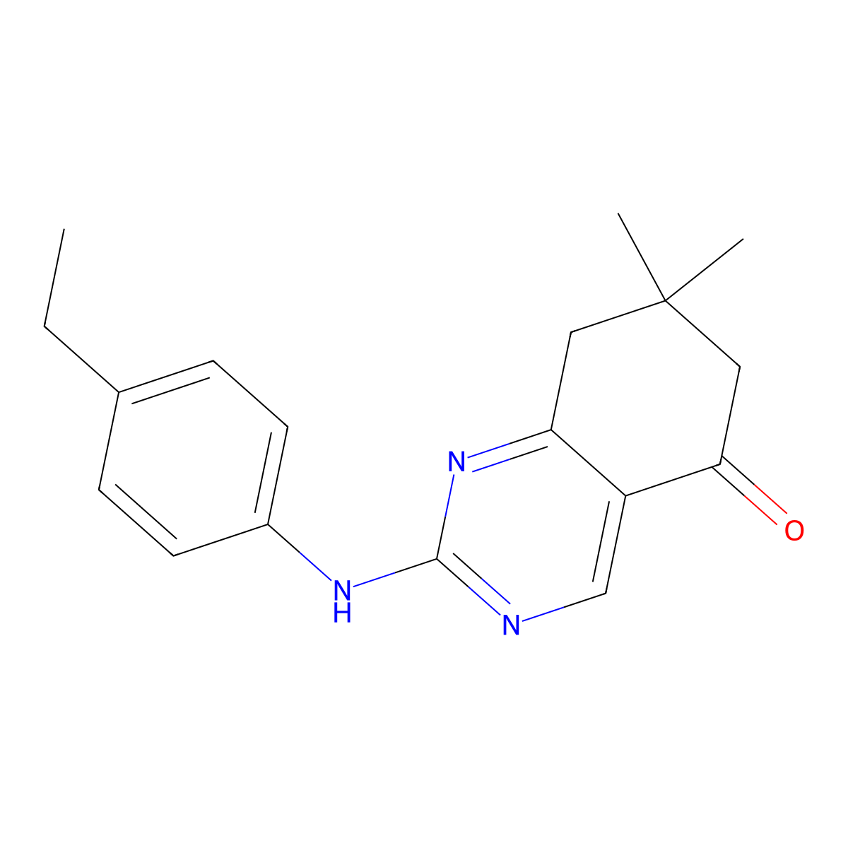 2-(4-Ethylanilino)-7,7-dimethyl-6,8-dihydroquinazolin-5-one molecular structure, CAS 714257-35-9