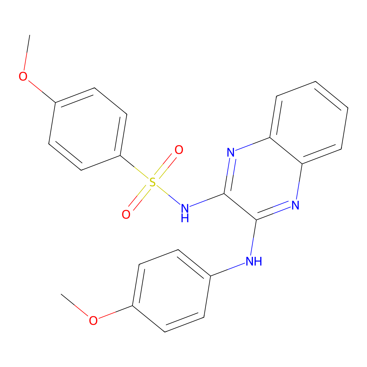 4-methoxy-N-(3-((4-methoxyphenyl)amino)quinoxalin-2-yl)benzenesulfonamide molecular structure, CAS 714257-62-2