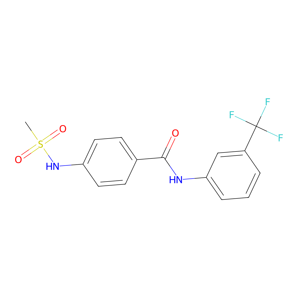 4-(methanesulfonamido)-N-[3-(trifluoromethyl)phenyl]benzamide molecular structure, CAS 714258-99-8