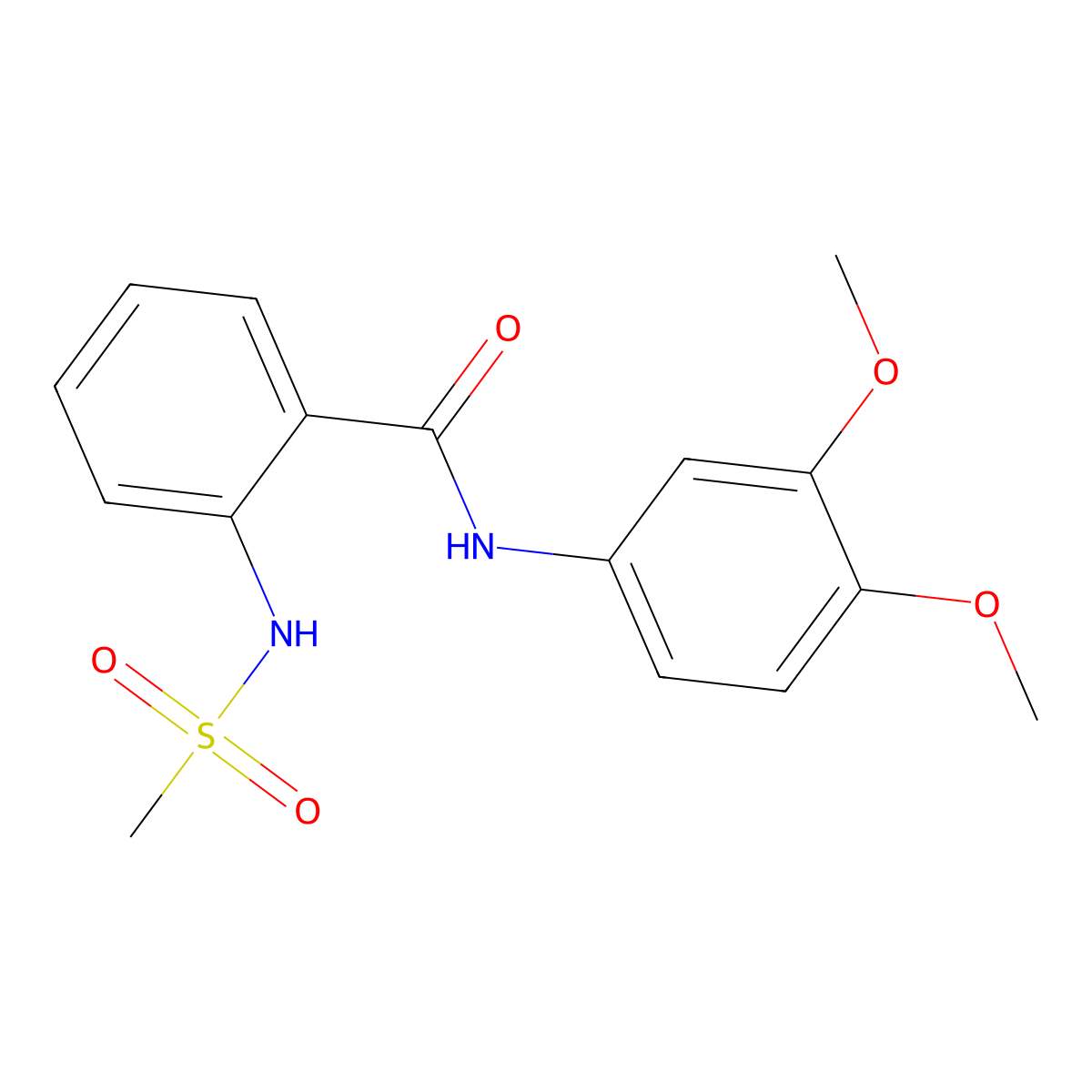 N-(3,4-dimethoxyphenyl)-2-[(methylsulfonyl)amino]benzamide molecular structure, CAS 714259-04-8