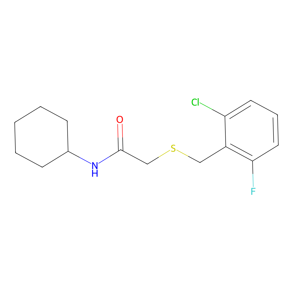2-[(2-chloro-6-fluorobenzyl)sulfanyl]-N-cyclohexylacetamide molecular structure, CAS 714259-12-8