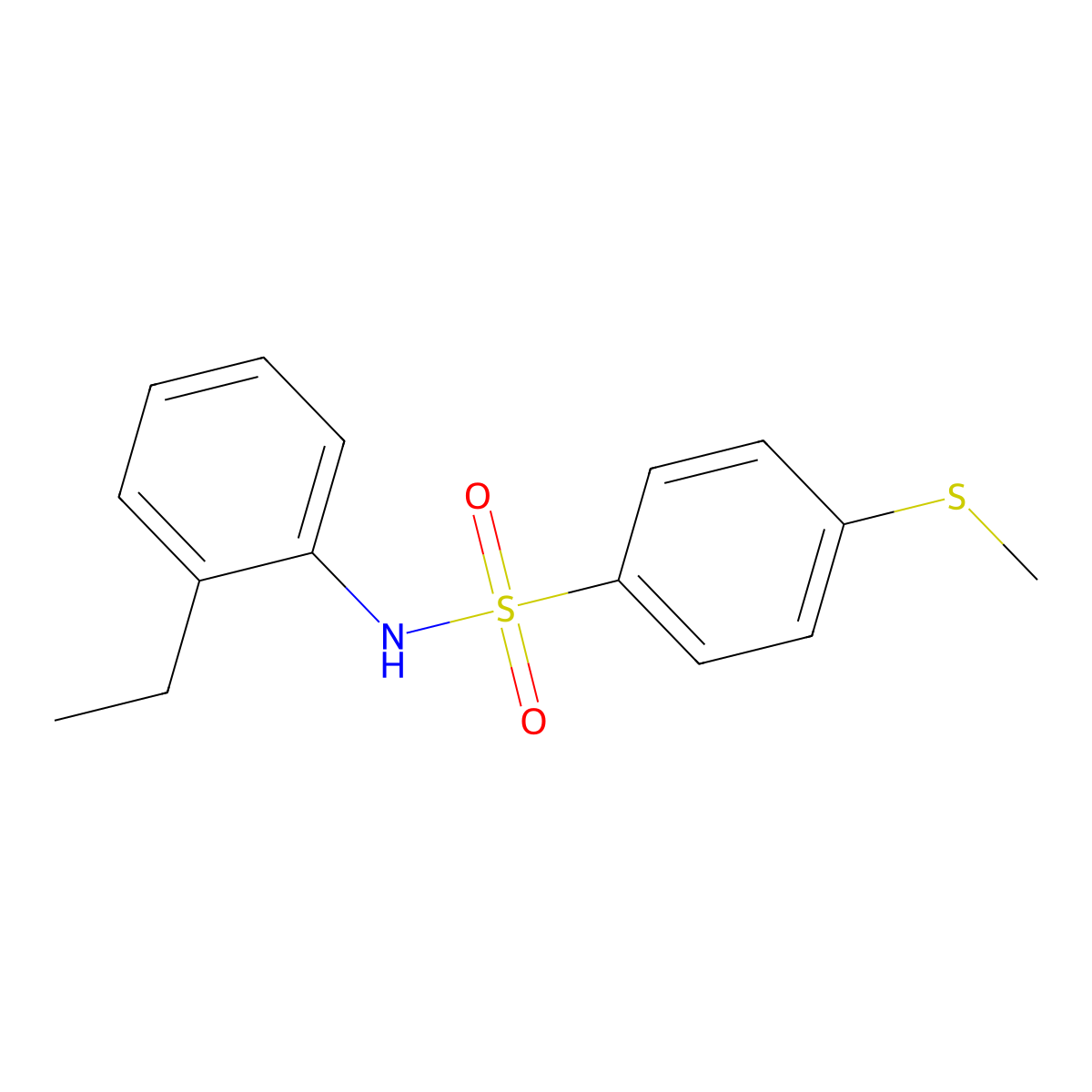 N-(2-ethylphenyl)-4-methylsulfanylbenzenesulfonamide molecular structure, CAS 714259-14-0