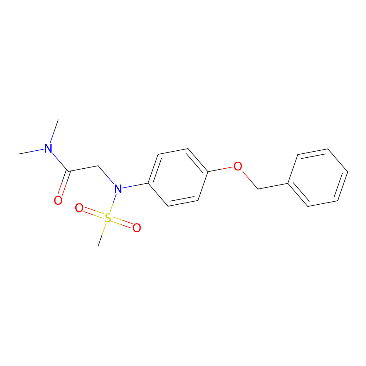 N,N-dimethyl-2-(N-methylsulfonyl-4-phenylmethoxyanilino)acetamide molecular structure, CAS 714259-26-4