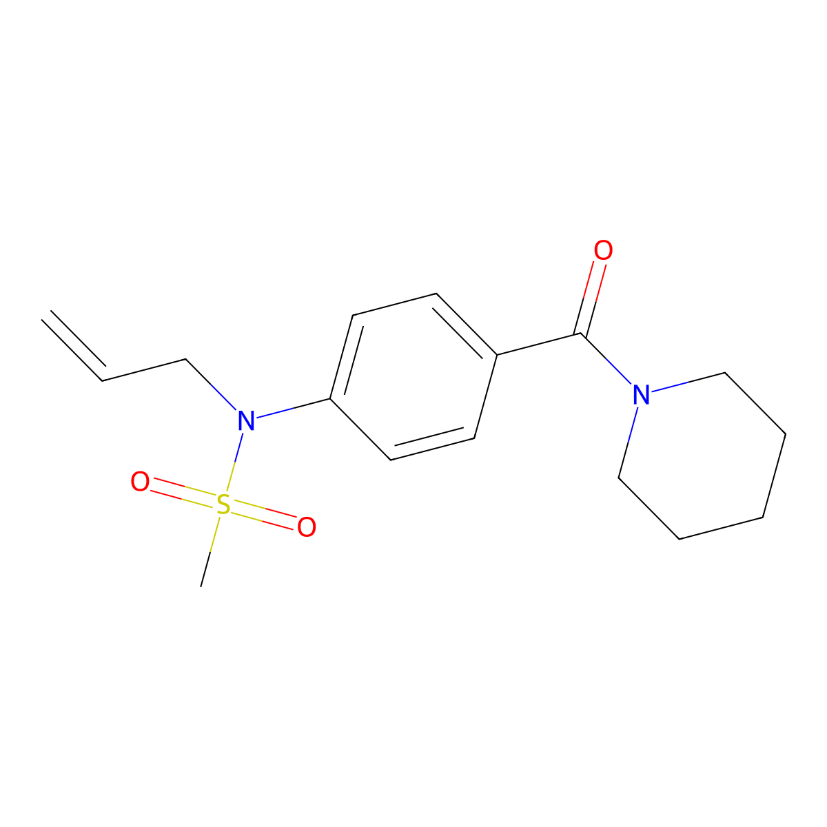 N-[4-(piperidine-1-carbonyl)phenyl]-N-prop-2-enylmethanesulfonamide molecular structure, CAS 714259-34-4