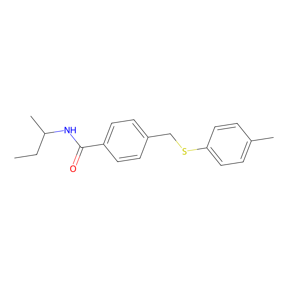 N-(butan-2-yl)-4-{[(4-methylphenyl)sulfanyl]methyl}benzamide molecular structure, CAS 714259-42-4