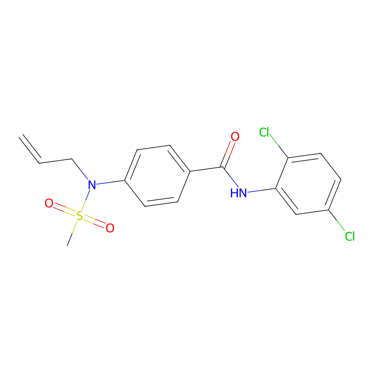 N-(2,5-dichlorophenyl)-4-[methylsulfonyl(prop-2-enyl)amino]benzamide molecular structure, CAS 714259-43-5