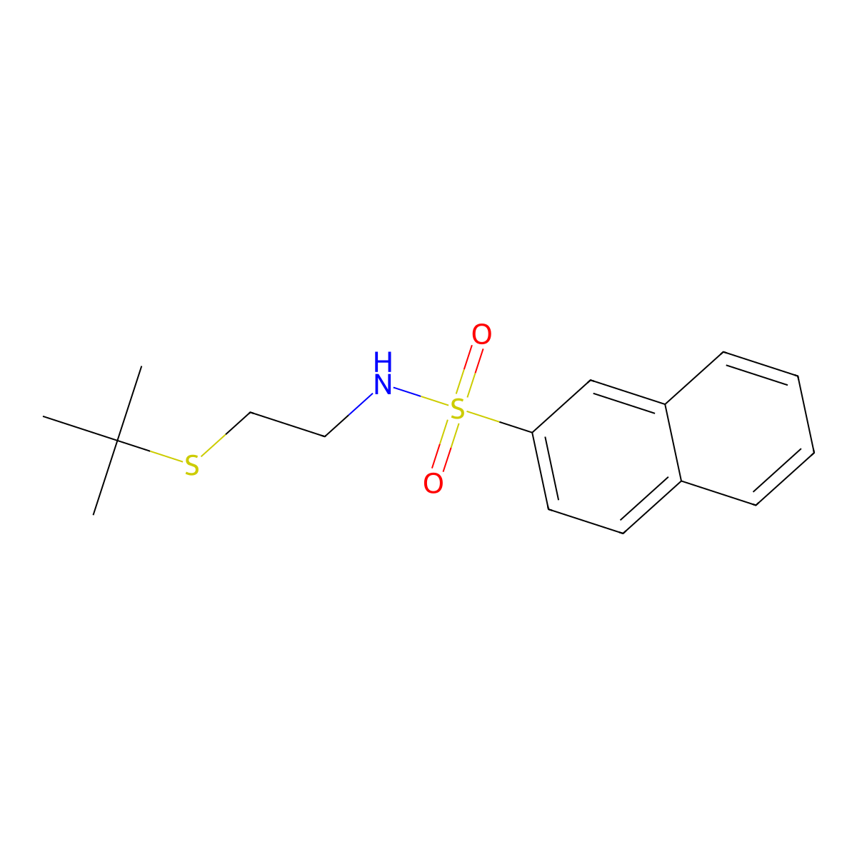 N-(2-tert-butylsulfanylethyl)naphthalene-2-sulfonamide molecular structure, CAS 714259-58-2